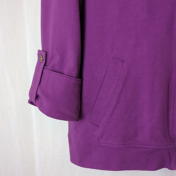 Charter Club Athletic Wear Cotton Purple Knit Jacket 1X - Picture 3 of 7